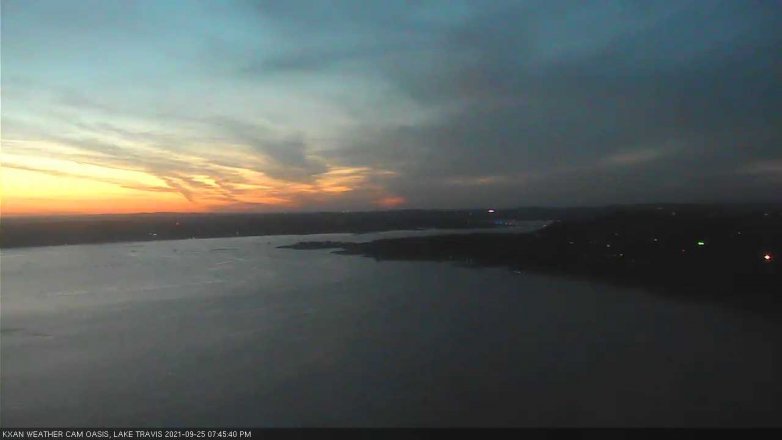 Lake Travis webcam, September 25, 2021 7:45 PM CT