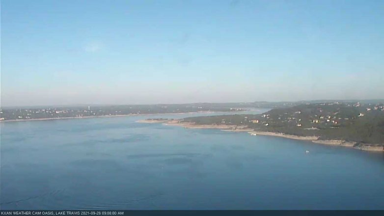 Lake Travis webcam, September 26, 2021 9:00 AM CT