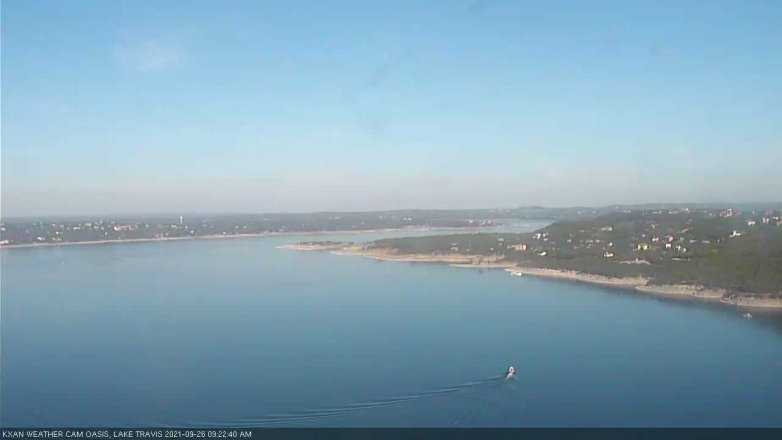 Lake Travis webcam, September 26, 2021 9:25 AM CT