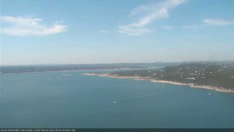 Lake Travis webcam, September 26, 2021 1:45 PM CT