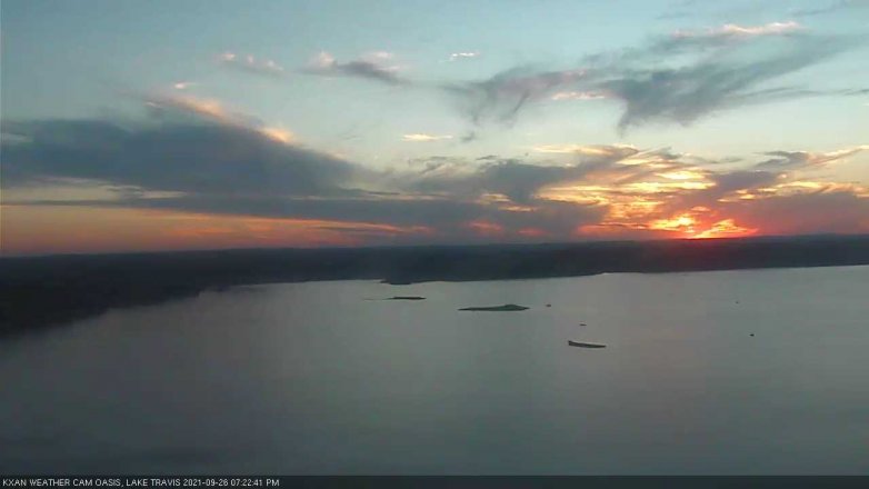 Lake Travis webcam, September 26, 2021 7:25 PM CT