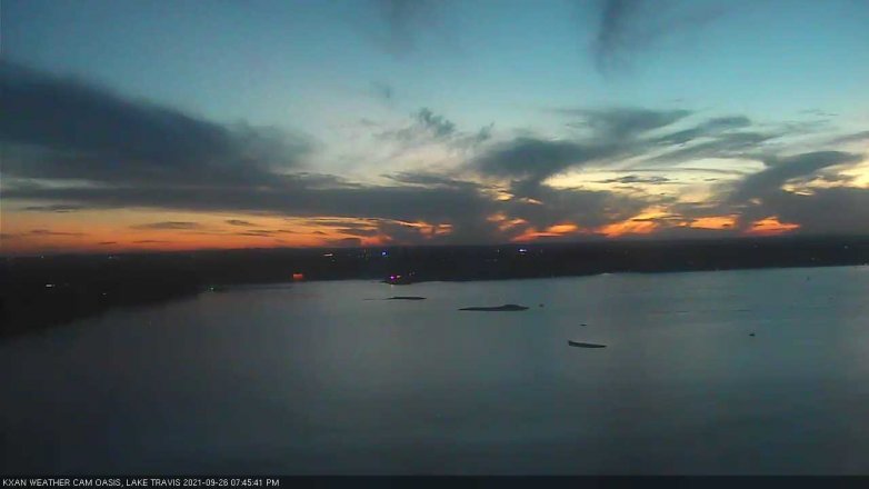Lake Travis webcam, September 26, 2021 7:45 PM CT
