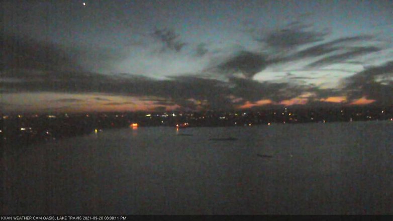 Lake Travis webcam, September 26, 2021 8:00 PM CT