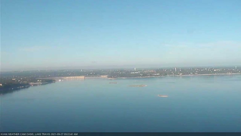 Lake Travis webcam, September 27, 2021 9:25 AM CT
