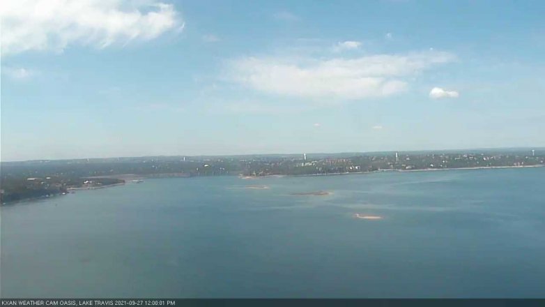 Lake Travis webcam, September 27, 2021 12:00 PM CT