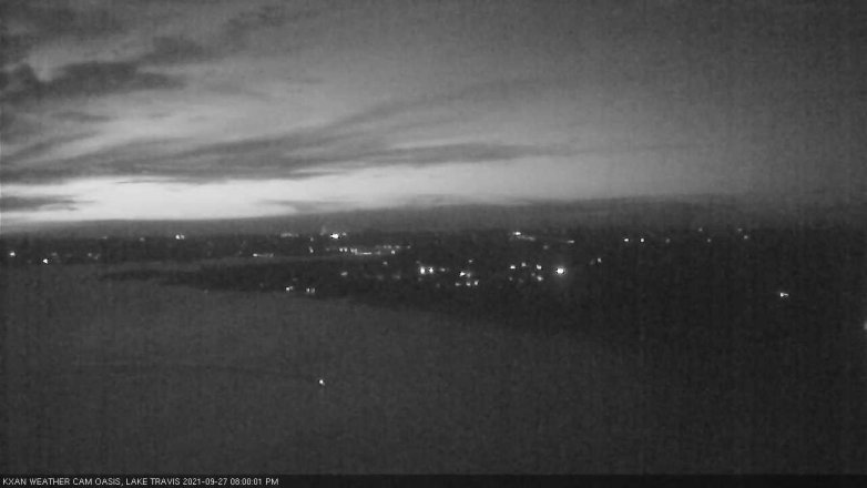 Lake Travis webcam, September 27, 2021 8:00 PM CT