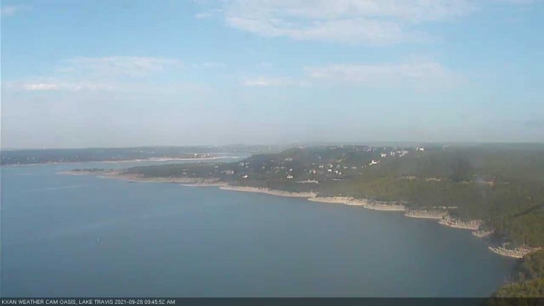 Lake Travis webcam, September 28, 2021 9:45 AM CT