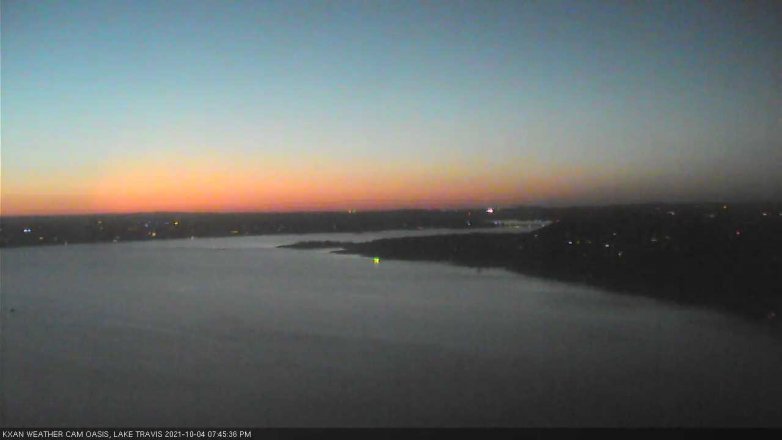 Lake Travis webcam, October 4, 2021 7:45 PM CT
