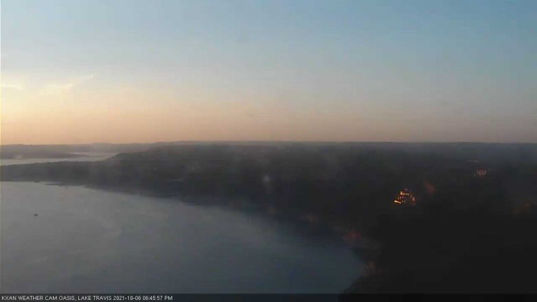 Lake Travis webcam, October 6, 2021 6:45 PM CT