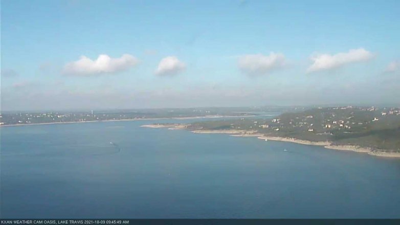 Lake Travis webcam, October 9, 2021 9:45 AM CT
