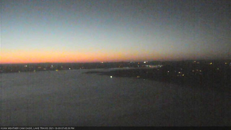 Lake Travis webcam, October 9, 2021 7:45 PM CT