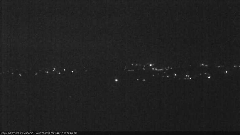 Lake Travis webcam, October 10, 2021 11:00 PM CT