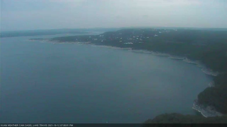 Lake Travis webcam, October 12, 2021 7:00 PM CT