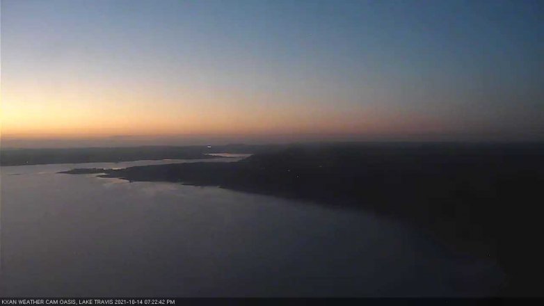 Lake Travis webcam, October 14, 2021 7:25 PM CT