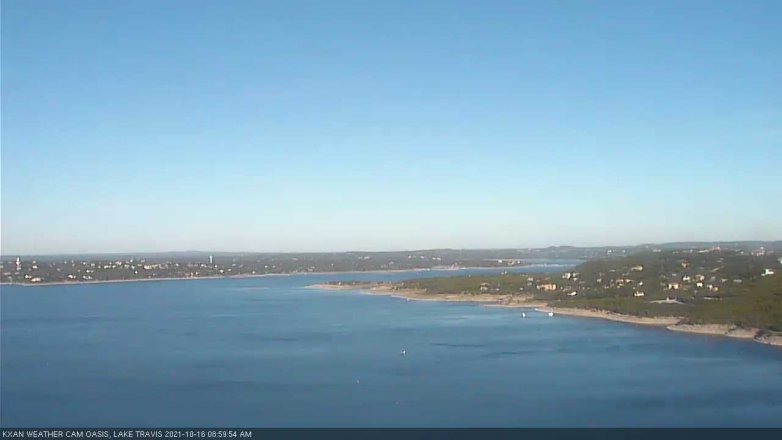 Lake Travis webcam, October 16, 2021 9:00 AM CT