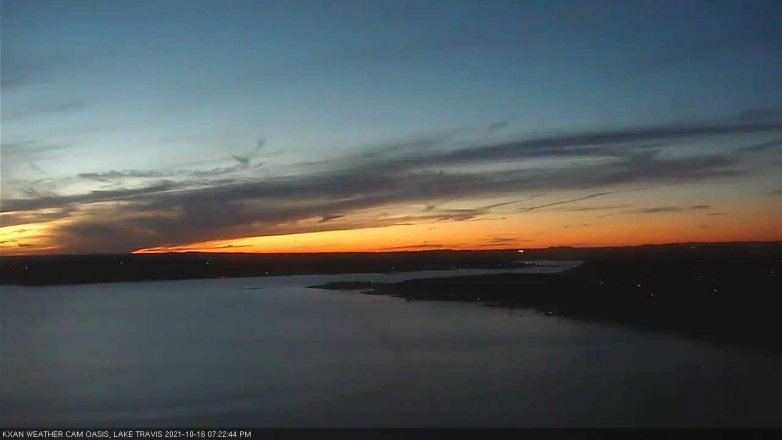Lake Travis webcam, October 16, 2021 7:25 PM CT