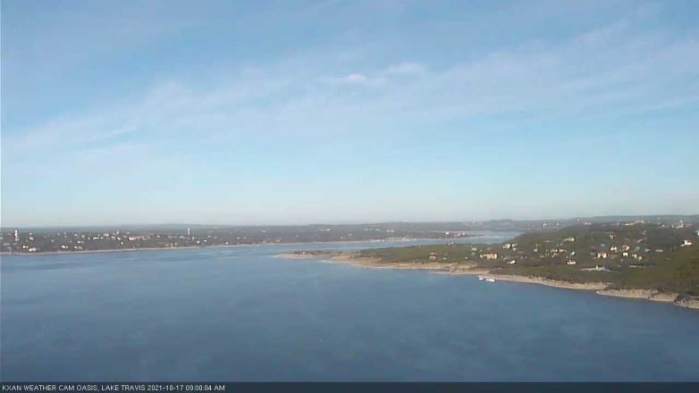 Lake Travis webcam, October 17, 2021 9:00 AM CT