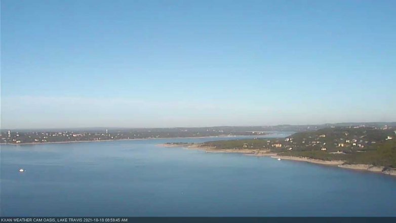 Lake Travis webcam, October 18, 2021 9:00 AM CT