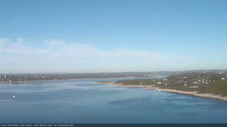 Lake Travis webcam, October 18, 2021 9:45 AM CT