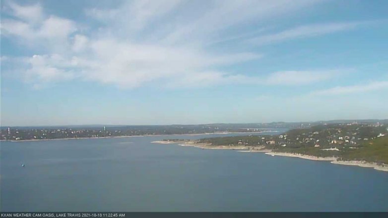 Lake Travis webcam, October 18, 2021 11:25 AM CT