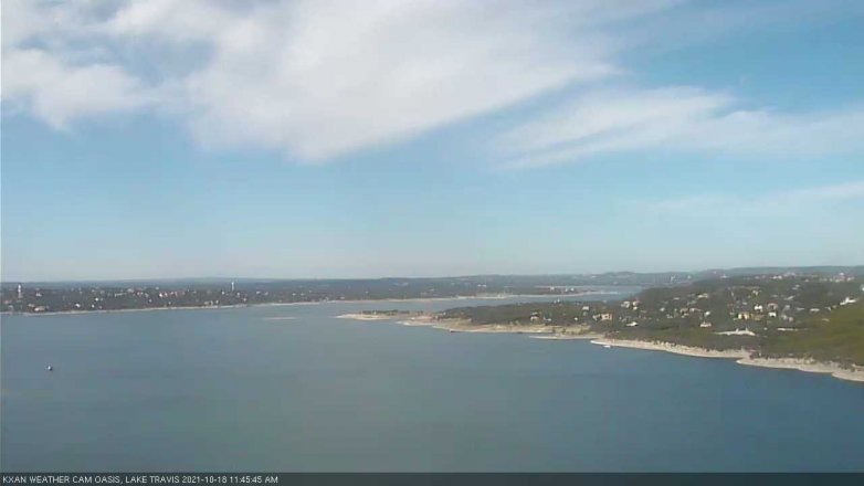 Lake Travis webcam, October 18, 2021 11:45 AM CT