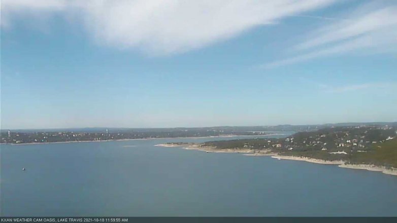 Lake Travis webcam, October 18, 2021 12:00 PM CT