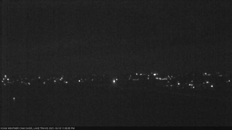 Lake Travis webcam, October 18, 2021 11:00 PM CT
