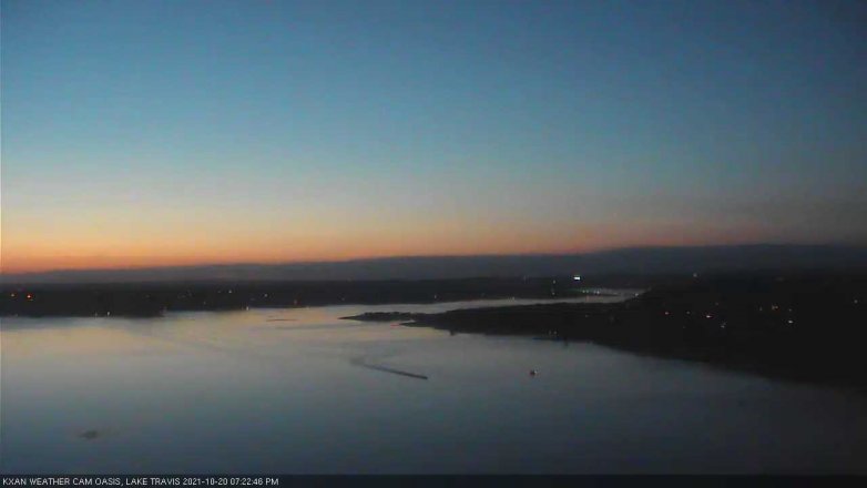 Lake Travis webcam, October 20, 2021 7:25 PM CT