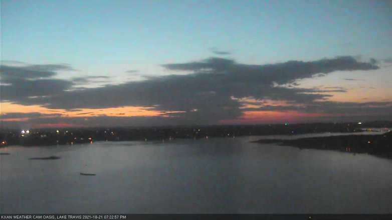 Lake Travis webcam, October 21, 2021 7:25 PM CT