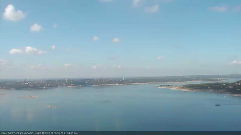Lake Travis webcam, October 22, 2021 12:00 PM CT