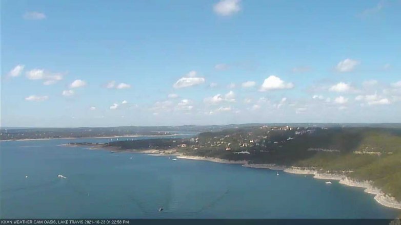 Lake Travis webcam, October 23, 2021 1:25 PM CT