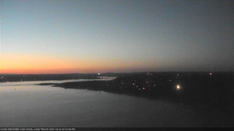 Lake Travis webcam, October 24, 2021 7:25 PM CT