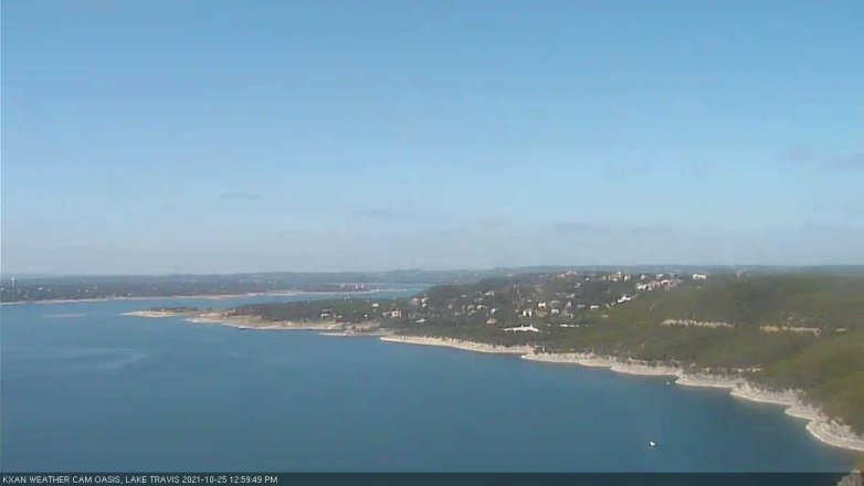 Lake Travis webcam, October 25, 2021 1:00 PM CT