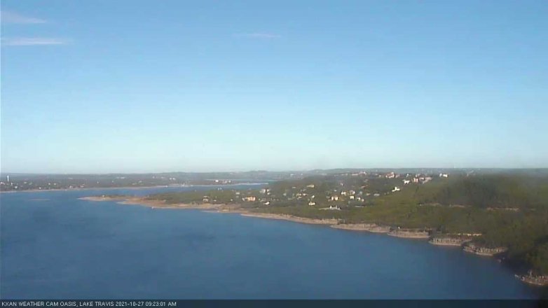 Lake Travis webcam, October 27, 2021 9:25 AM CT