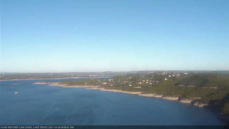 Lake Travis webcam, October 28, 2021 9:00 AM CT