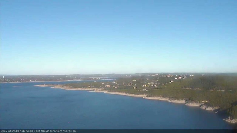 Lake Travis webcam, October 28, 2021 9:25 AM CT