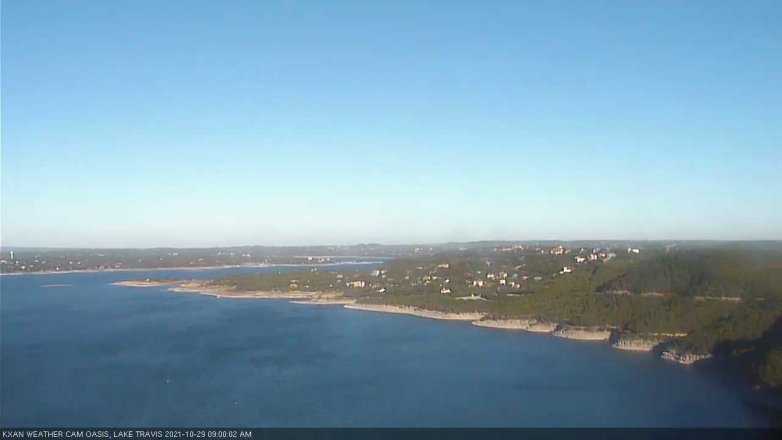 Lake Travis webcam, October 29, 2021 9:00 AM CT
