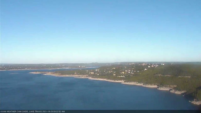 Lake Travis webcam, October 29, 2021 9:25 AM CT