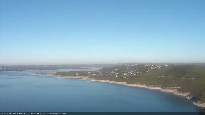 Lake Travis webcam, October 30, 2021 9:45 AM CT