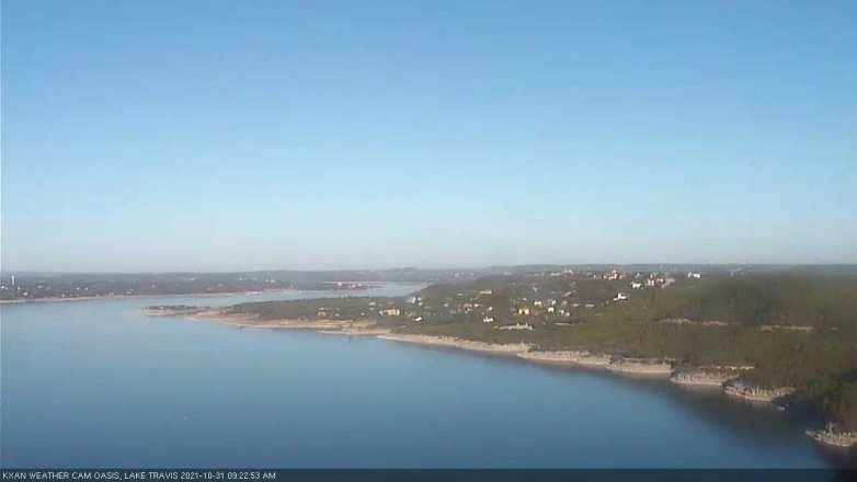 Lake Travis webcam, October 31, 2021 9:25 AM CT