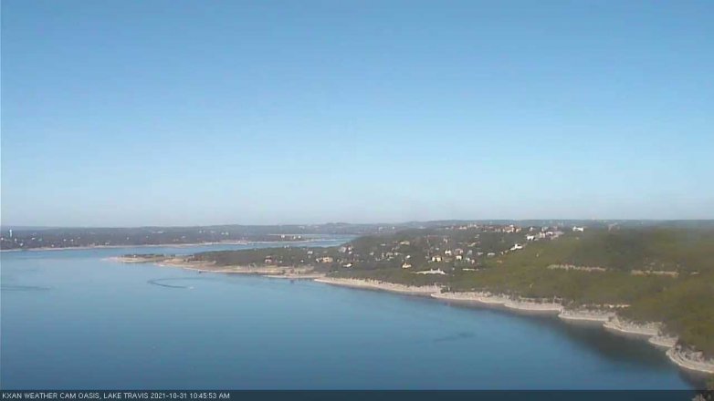 Lake Travis webcam, October 31, 2021 10:45 AM CT