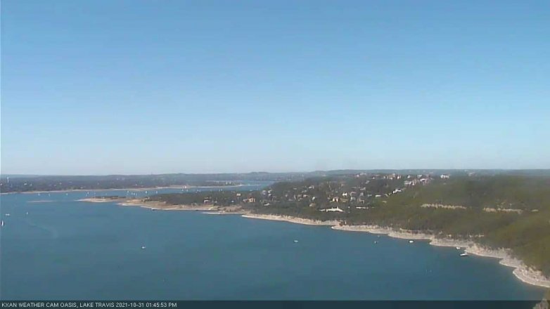 Lake Travis webcam, October 31, 2021 1:45 PM CT