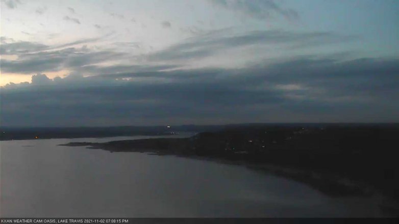 Lake Travis webcam, November 2, 2021 7:00 PM CT