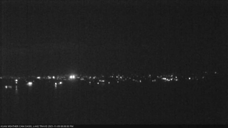 Lake Travis webcam, November 9, 2021 8:00 PM CT