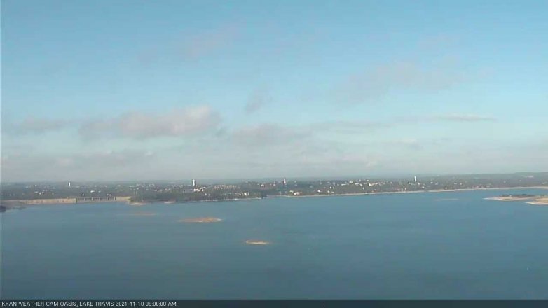 Lake Travis webcam, November 10, 2021 9:00 AM CT