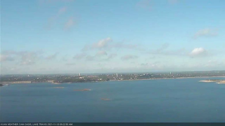 Lake Travis webcam, November 10, 2021 9:25 AM CT