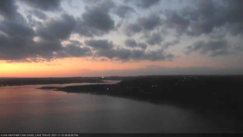 Lake Travis webcam, November 10, 2021 6:00 PM CT