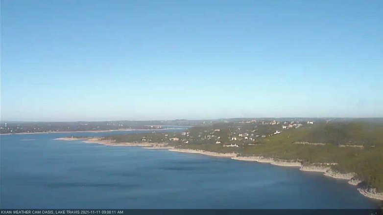 Lake Travis webcam, November 11, 2021 9:00 AM CT