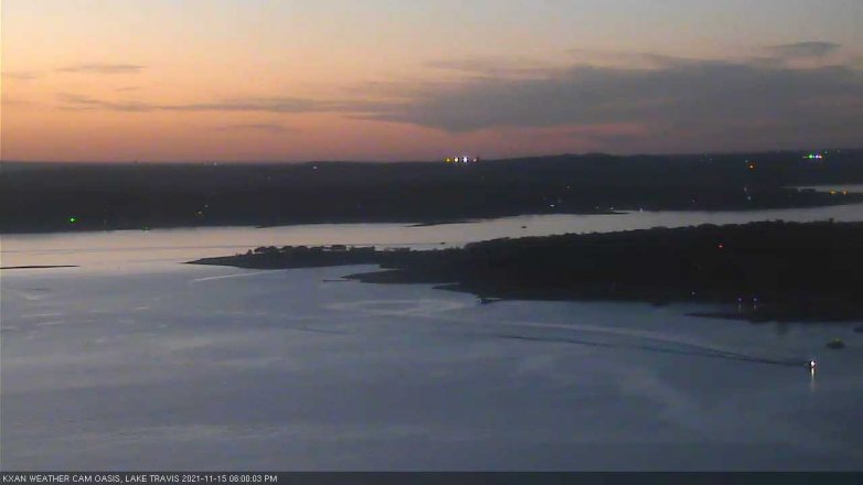 Lake Travis webcam, November 15, 2021 6:00 PM CT