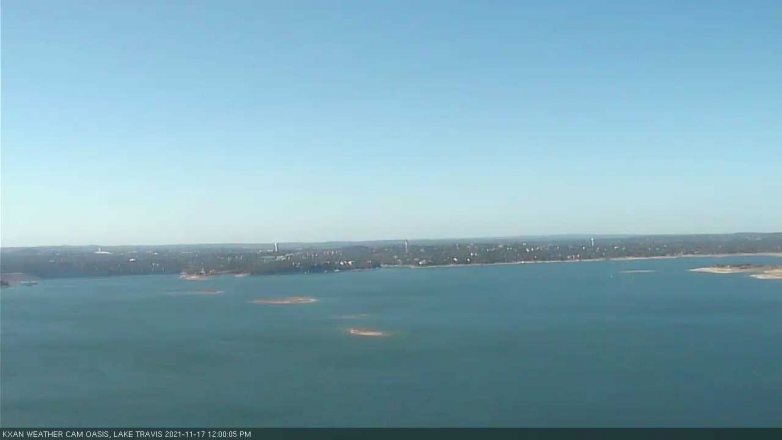 Lake Travis webcam, November 17, 2021 12:00 PM CT